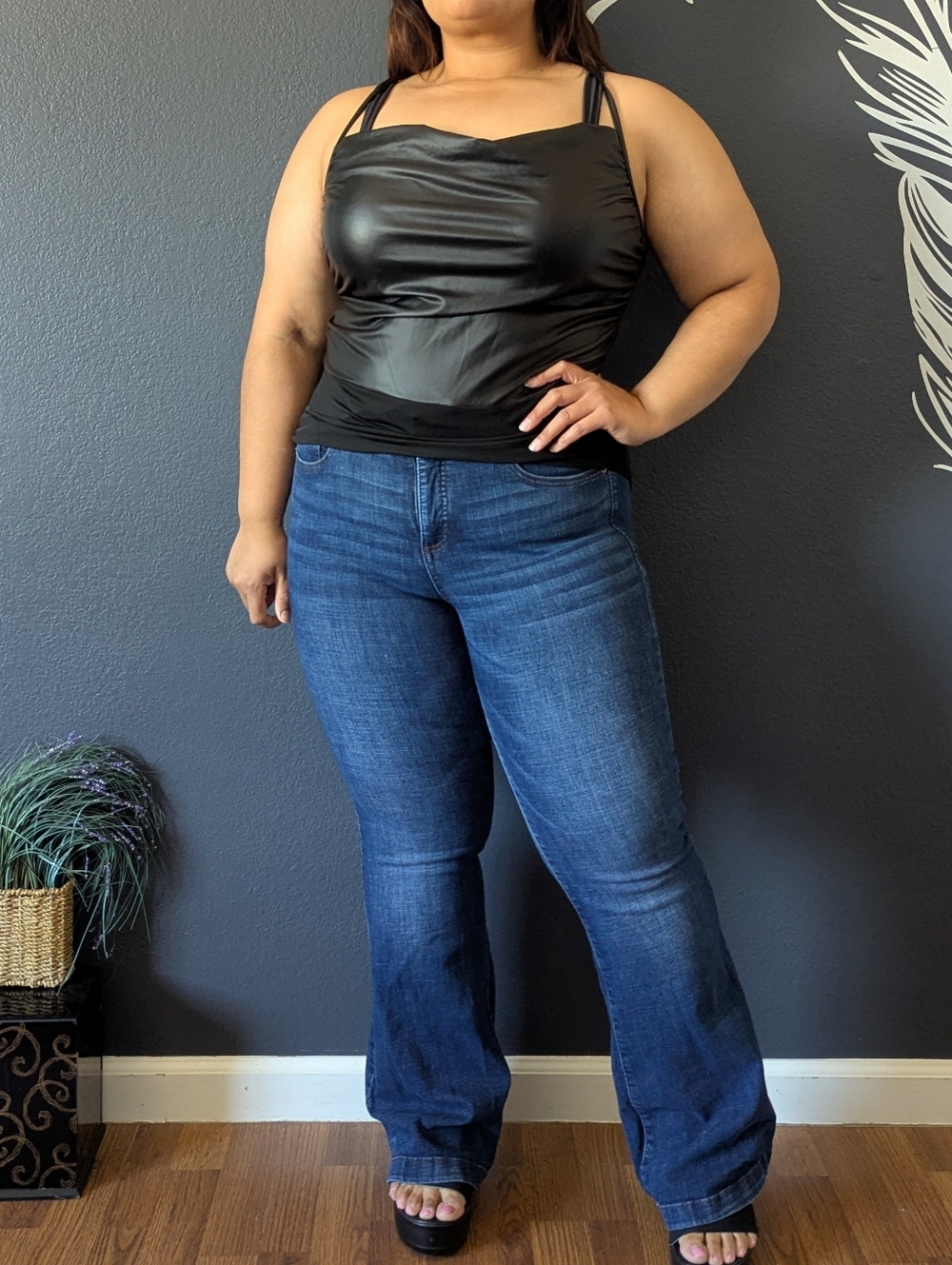 Pleather Stretchy Shein Bodysuit